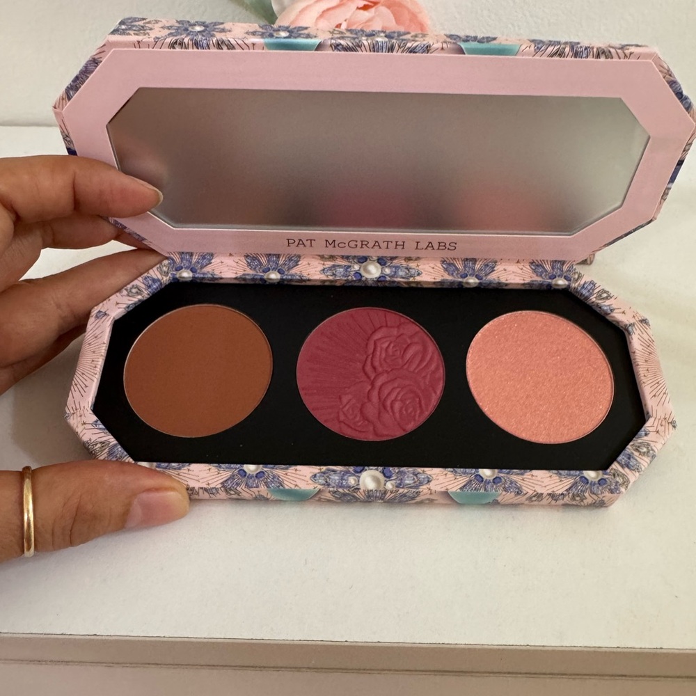 Pat McGrath Trio Blush Palette — Terracotta, Rose, Peach Shimmer